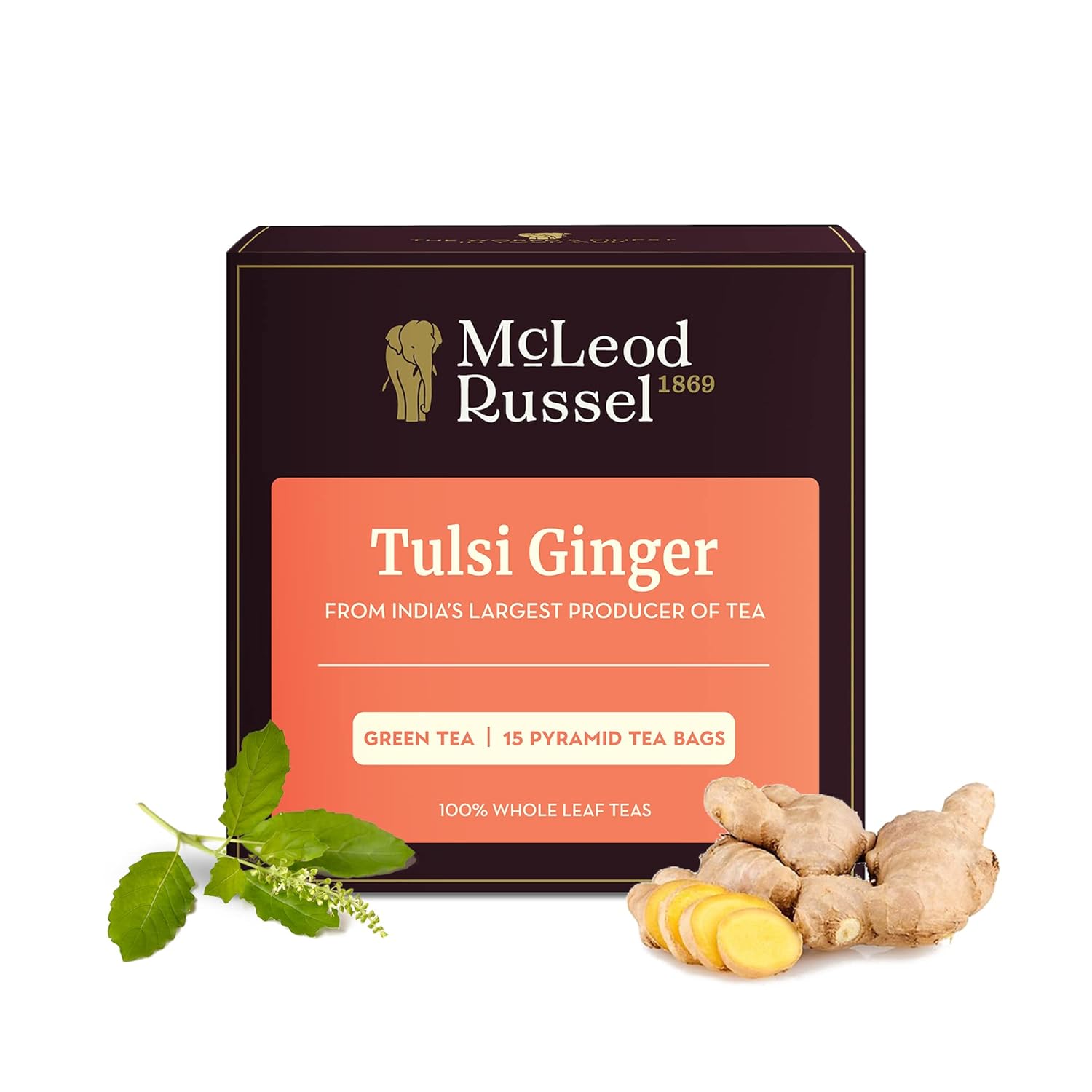 McLeod Russel 1869 Tulsi Ginger 15 Pyramid Tea Bags - 30 gms